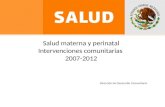 Salud materna y perinatal Intervenciones comunitarias 2007-2012 Dirección de Desarrollo Comunitario.