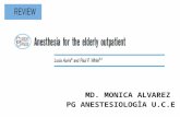 MD. MONICA ALVAREZ PG ANESTESIOLOGÌA U.C.E. Efectos del envejecimiento en las respuestas de los pacientes geriátricos con anestésicos y analgésicos utilizados.