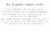 En España vemos esto Los símbolos de riesgo están estandarizados en la Unión Europea de acuerdo con el anexo II de la directiva 67/548/EWG. Unión Europea.