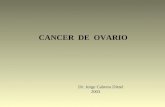 CANCER DE OVARIO Dr. Jorge Cabrera Ditzel 2003. CARACTERISTICAS DEL OVARIO 1.En condiciones de normalidad es difícil de palpar en el examen clínico 2.Organo.