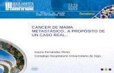 CANCER DE MAMA METASTÁSICO.. A PROPÓSITO DE UN CASO REAL.. Isaura Fernández Pérez Complejo Hospitalario Universitario de Vigo.