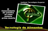 El Conocimiento sin práctica es como materia prima muerta Tecnología de Alimentos Instituto Tecnológico Superior Cordillera.