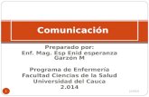 Preparado por: Enf. Mag. Esp Enid esperanza Garzón M Programa de Enfermería Facultad Ciencias de la Salud Universidad del Cauca 2.014 18/04/2015 1 Comunicación.