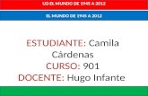 EL MUNDO DE 1945 A 2012 U2-EL MUNDO DE 1945 A 2012 ESTUDIANTE: Camila Cárdenas CURSO: 901 DOCENTE: Hugo Infante.