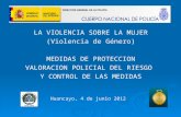 LA VIOLENCIA SOBRE LA MUJER (Violencia de Género) MEDIDAS DE PROTECCION VALORACION POLICIAL DEL RIESGO Y CONTROL DE LAS MEDIDAS Huancayo, 4 de junio 2012.