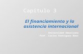 Capítulo 3 El financiamiento y la asistencia internacional Universidad Americana Prof. Carlos Rodríguez Báez.