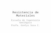 Resistencia de Materiales Escuela de Ingeniería Geológica Profa. Grelys Sosa C.