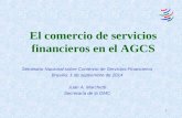 1 El comercio de servicios financieros en el AGCS Seminario Nacional sobre Comercio de Servicios Financieros Brasilia, 1 de septiembre de 2014 Juan A.