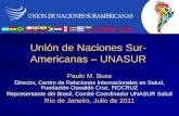Unión de Naciones Sur- Americanas – UNASUR Paulo M. Buss Director, Centro de Relaciones Internacionales en Salud, Fundación Oswaldo Cruz, FIOCRUZ Representante.