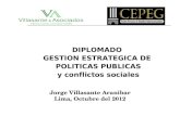 DIPLOMADO GESTION ESTRATEGICA DE POLITICAS PUBLICAS y conflictos sociales Jorge Villasante Aranibar Lima, Octubre del 2012.