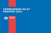 CRONOGRAMA DS 67 PROCESO 2011. Dic.Nov.Oct.Sep.Ago.Jul. Empresas acreditan antecedentes para acceder a rebajas y presentan rectificaciones ISL, procesa.