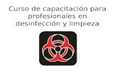 Curso de capacitación para profesionales en desinfección y limpieza.