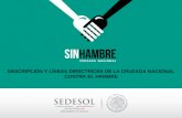 DESCRIPCIÓN Y LÍNEAS DIRECTRICES DE LA CRUZADA NACIONAL CONTRA EL HAMBRE.