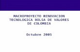 MACROPROYECTO RENOVACION TECNOLOGICA BOLSA DE VALORES DE COLOMBIA Octubre 2005.