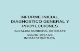 INFORME INICIAL, DIAGNOSTICO GENERAL Y PROYECCIONES ALCALDIA MUNICIPAL DE SIBATE SECRETARIA DE INFRAESTRUCTURA.