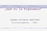 ¿Qué es la Ergonomía? JOHANN ESPINOSA MARTINEZ Fisioterapeuta – Pmd.