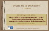 Teoría de la educación Teoría de la educación. TOURIÑÁN, J. M. (2006) Fines, valores, sistemas educativos y redes. Problemas de la planificación desde.