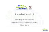 Parashat Vayikrá Por: Eliyahu BaYonah Director Shalom Haverim Org New York.