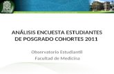 ANÁLISIS ENCUESTA ESTUDIANTES DE POSGRADO COHORTES 2011 Observatorio Estudiantil Facultad de Medicina.