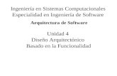 Unidad 4 Diseño Arquitectónico Basado en la Funcionalidad Ingeniería en Sistemas Computacionales Especialidad en Ingeniería de Software Arquitectura de.