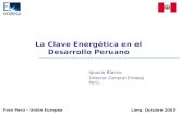 La Clave Energética en el Desarrollo Peruano Ignacio Blanco Director General Endesa Perú. Lima, Octubre 2007 Foro Perú – Unión Europea.