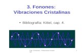 Cap. 3 Fonones - Vibraciones Cristalinas 1 3. Fonones: Vibraciones Cristalinas Bibliografía: Kittel, cap. 4.