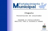 PROGRAMA DE FORTALECIMIENTO MUNICIPAL PARA EL DESARROLLO HUMANO Chapala Presentación de resultados.