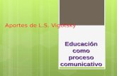 Aportes de L.S. Vigotsky Educación como proceso comunicativo.