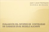 Juan I. Jover Rodríguez E.E.H.G.U. de Alicante. La continuidad de cuidados constituye uno de los parámetros esenciales de la calidad asistencial. La continuidad.