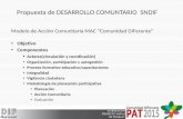 Propuesta de DESARROLLO COMUNTARIO SNDIF Modelo de Acción Comunitaria MAC “Comunidad DIFerente” Objetivo Componentes Actores(vinculación y coordinación)
