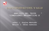 Johny J. Ospina Montaño Nelson J. Vélez Arévalo ANALISIS DEL TEXTO “CONEXIONES MATEMATICAS 8”