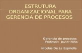 Gerencia de procesos Profesor: Javier Niño Nicolás De La Espriella.