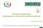--1-- PULSO CIUDADANO (indicadores selectos de opinión pública) Septiembre de 2005 17 NÚM. 17 Este documento está disponible en: .