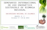 SEMINARIO INTERNACIONAL DE USO ENERGÉTICO SOSTENIBLE DE BIOMASA RESIDUAL UNIVERSIDAD NACIONAL DE COLOMBIA BOGOTÁ, D. C. Octubre 9 Y 10 de 2014.