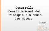 Desarrollo Constitucional del Principio “In dubio pro natura” Lic. Manuel Echeverría.