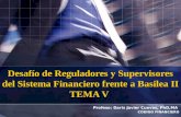 Desafío de Reguladores y Supervisores del Sistema Financiero frente a Basilea II TEMA V Profeso: Daris Javier Cuevas, PhD,MA CODIGO FINANCIERO.