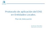 Protocolo de aplicación del ENS en Entidades Locales. Plan de Adecuación Servicio de Informática Diputación de Alicante.