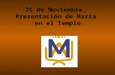 21 de Noviembre, Presentación de María en el Templo.