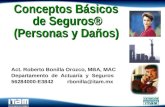 Seguro Personas Conceptos Básicos de Seguros® (Personas y Daños) Act. Roberto Bonilla Orozco, MBA, MAC Departamento de Actuaría y Seguros 56284000-E3842.