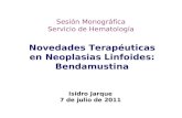 Sesión Monográfica Servicio de Hematología Isidro Jarque 7 de julio de 2011 Novedades Terapéuticas en Neoplasias Linfoides: Bendamustina.