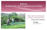 Bolivia Evaluación del Programa en al País 1. A.Presentación de la evaluación B.El programa FIDA en Bolivia C.Contexto del sector rural campesino D.Hallazgos.