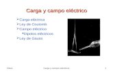 FÍsicaCarga y campos eléctricos1 Carga y campo eléctrico  Carga eléctrica  Ley de Coulomb  Campo eléctrico  Dipolos eléctricos  Ley de Gauss.
