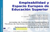 Grupo Español de Promotores Empleabilidad y Espacio Europeo Universitario Empleabilidad y Espacio Europeo de Educación Superior Benjamín Suárez Arroyo.