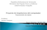 República Bolivariana de Venezuela Ministerio Del Popular Para La Defensa UNEFA Núcleo Tinaquillo Proyecto de Arquitectura del computador Transmisión de.