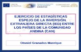 EJERCICIO DE ESTADÍSTICAS ESPEJO DE LA INVERSIÓN EXTRANJERA DIRECTA (IED) ENTRE LOS PAÍSES DE LA COMUNIDAD ANDINA (CAN) Otoniel Granados Manrique.