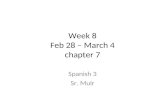 Week 8 Feb 28 – March 4 chapter 7 Spanish 3 Sr. Muir.