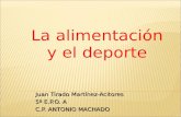 Juan Tirado Martínez-Acitores 5º E.P.O. A C.P. ANTONIO MACHADO La alimentación y el deporte.