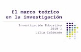El marco teórico en la investigación Investigación Educativa 2010-1 Lilia Calderón.
