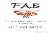 PRE Y POST PARTIDO Comité Aragonés de Árbitros de Baloncesto Rubén Estévez.