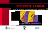 VIOLENCIA LABORAL Noviembre de 2007. VIOLENCIA LABORAL La violencia laboral constituye una violación a los derechos humanos en el ámbito del trabajo.